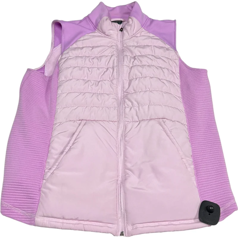 Vest Puffer & Quilted By Tek Gear In Pink, Size: Xl