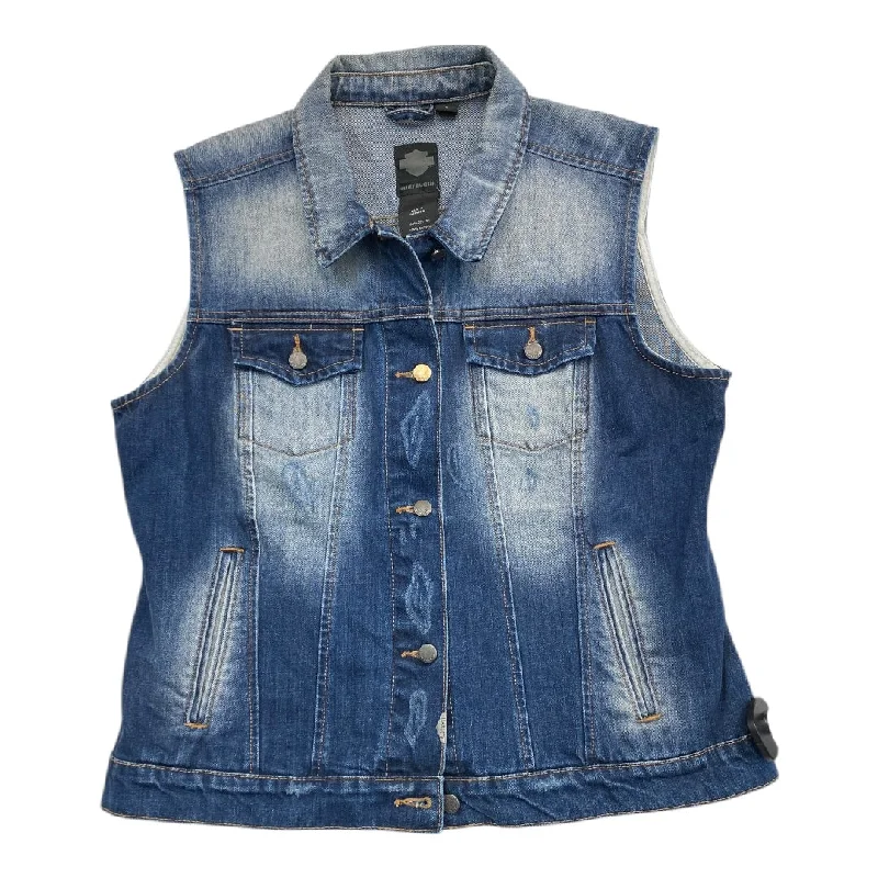 Vest Other By Harley Davidson In Blue Denim, Size:L