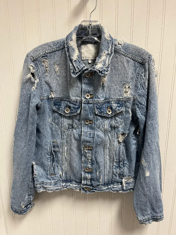 Jacket Denim By Zara In Blue Denim, Size: L