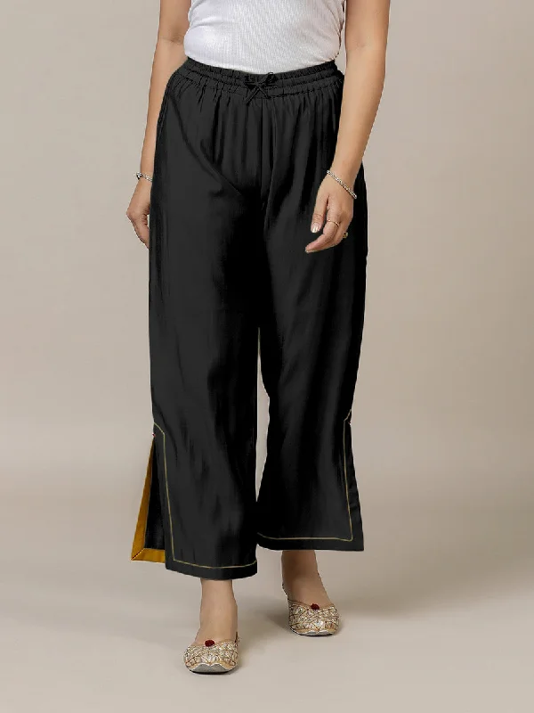 Saba x Rozaana | Raven Black Cotton Silk Pants