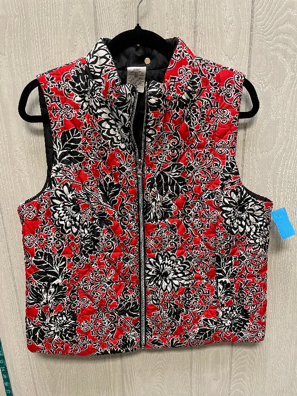 Vest Puffer & Quilted By Ruby Rd In Black & Red, Size: L