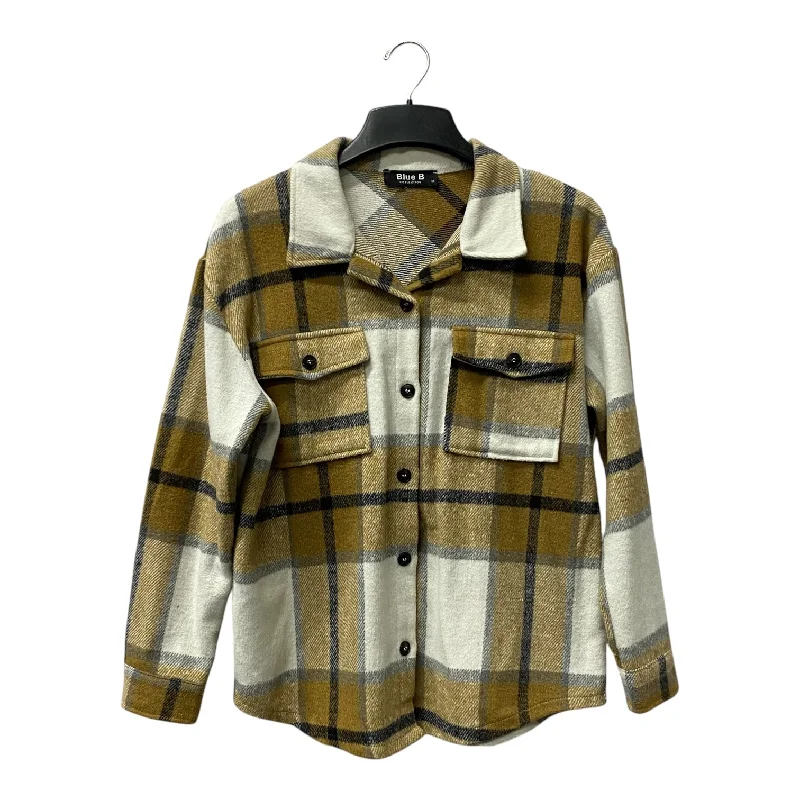 Jacket Shirt By Blue B In Brown & Cream, Size:M