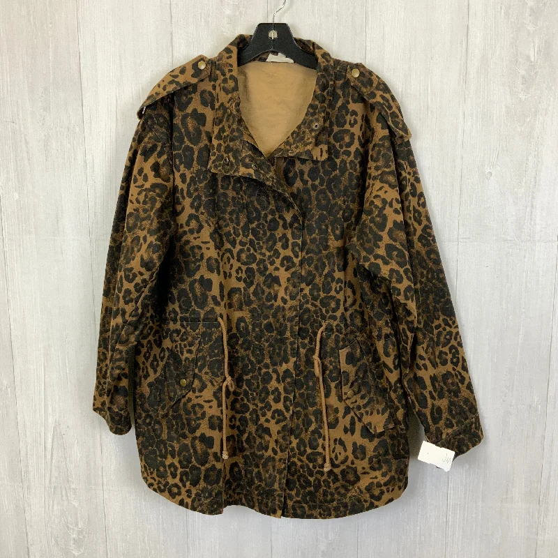 Jacket Utility By Oddi In Leopard Print, Size: 2x