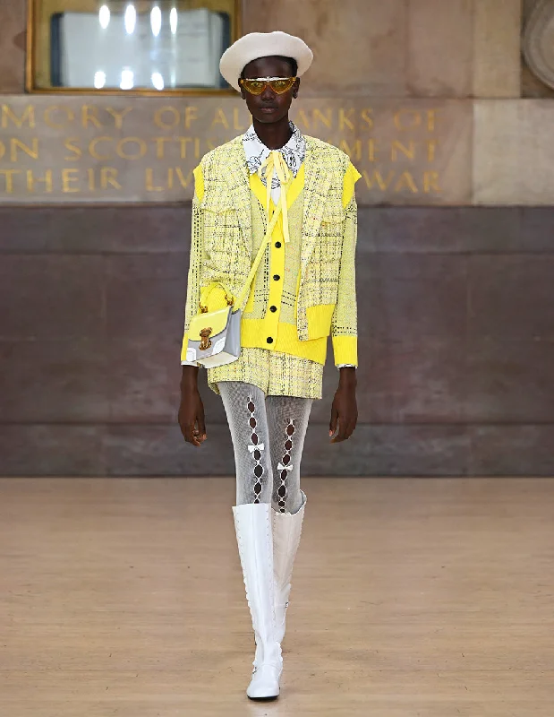 BORA AKSU Sharp Lemon Tweed Suit Shorts