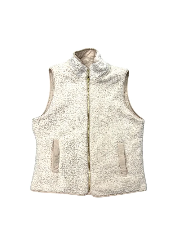 Vest Faux Fur & Sherpa By Love Tree In Cream, Size: M