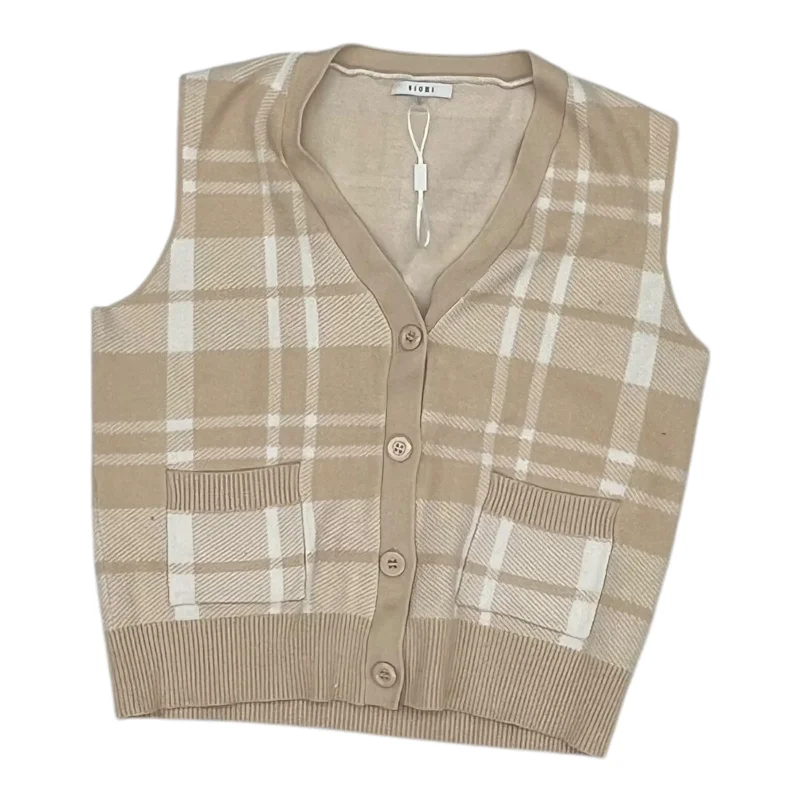 Vest Sweater By Sioni In Tan, Size:L