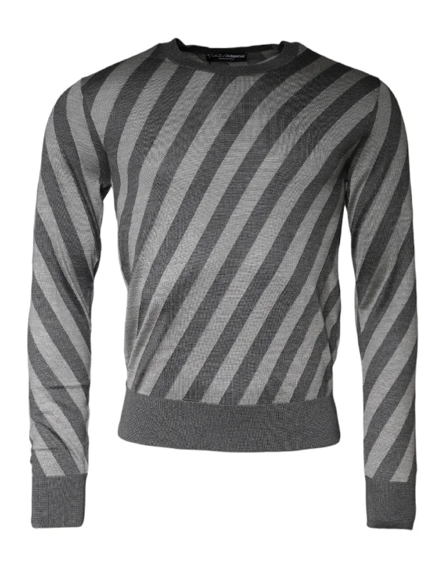 Dolce & Gabbana Stripes Long Sleeve Round Neck Pullover Men's Sweater